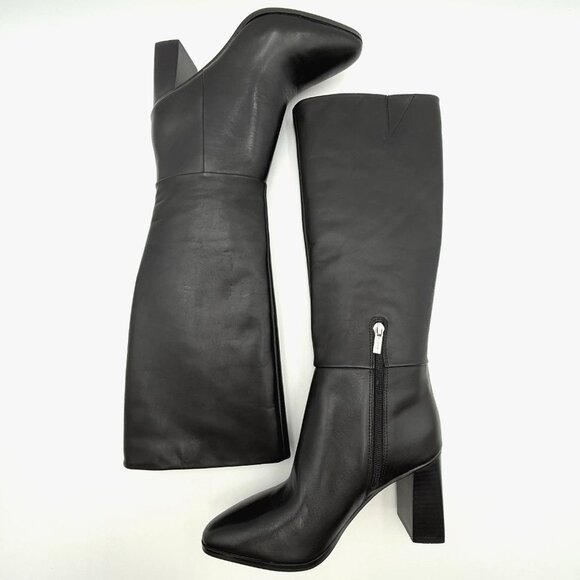 Calvin Klein Women's Size 7 M Dawna Leather Tall Knee High Boots Black NEW - Picture 8 of 13